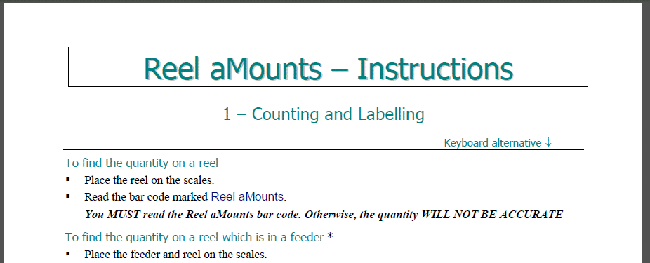 Reel aMounts instructions in English